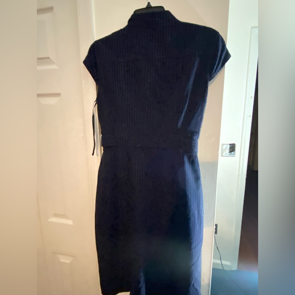 Blue pinstripe dress